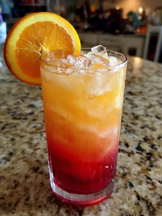 Spiced Plum Sunrise Cocktail