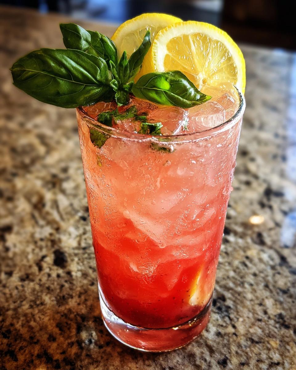 Strawberry Basil Lemonade Mocktail - detail 1