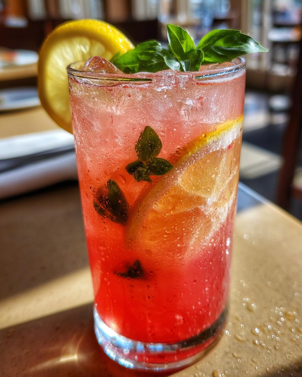 Strawberry Basil Lemonade Mocktail - detail 3