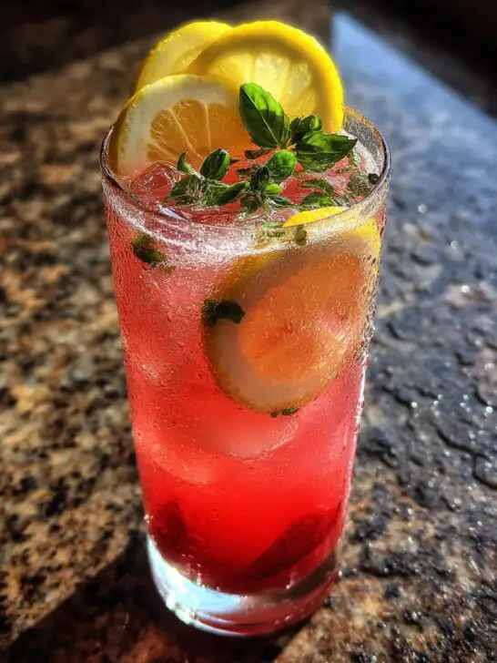 Strawberry Basil Lemonade Mocktail