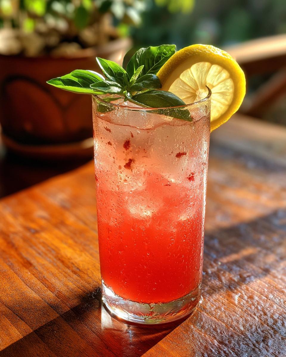 Strawberry Basil Lemonade Mocktail - detail 6