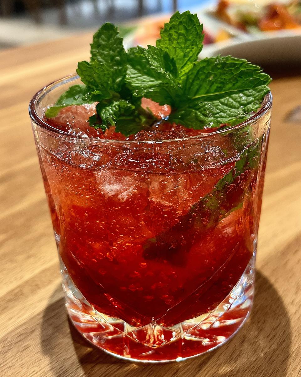Strawberry Bourbon Smash with Lemon and Mint - detail 3
