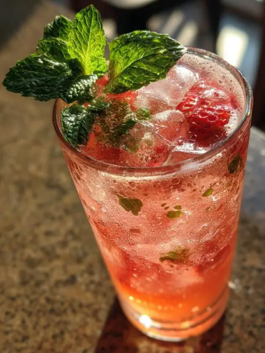 Strawberry Champagne Punch with Vodka & Fresh Puree
