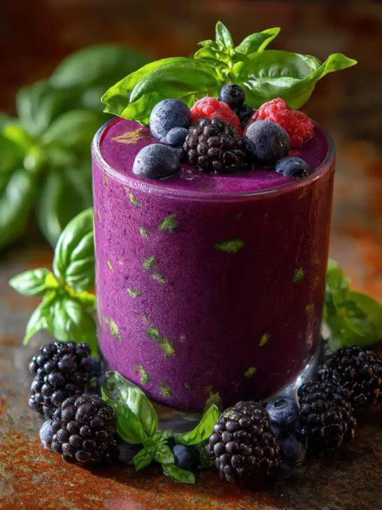 Velvet Berry Basil Smoothie Mocktail