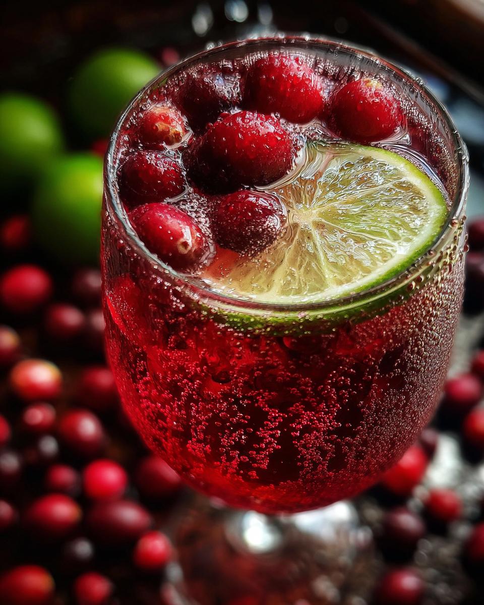 Christmas Cranberry Lime Spritz - detail 1