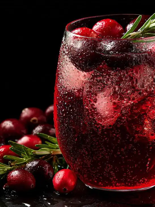 Christmas Pine Cranberry Gin Fizz