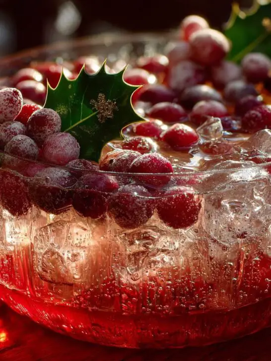 Christmas Sparkling Holly Punch (Mocktail)