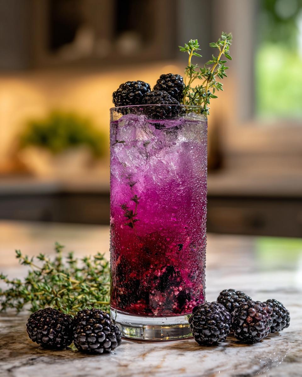 New Year’s Eve Blackberry Thyme Mocktail - detail 1