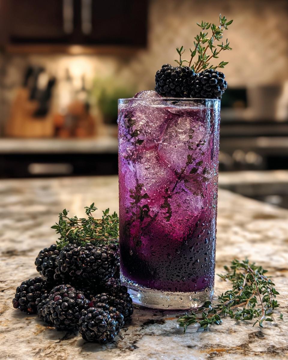 New Year’s Eve Blackberry Thyme Mocktail - detail 2
