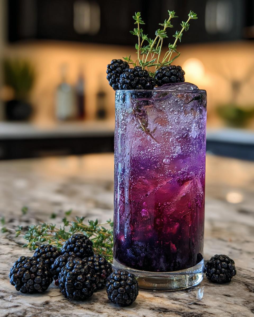 New Year’s Eve Blackberry Thyme Mocktail - detail 3