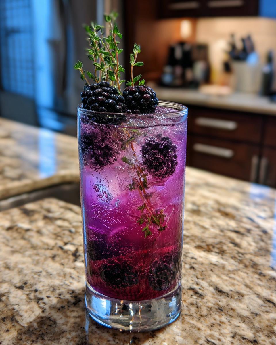 New Year’s Eve Blackberry Thyme Mocktail - detail 4