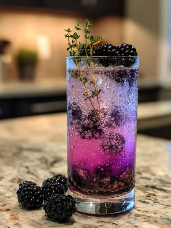 New Year’s Eve Blackberry Thyme Mocktail