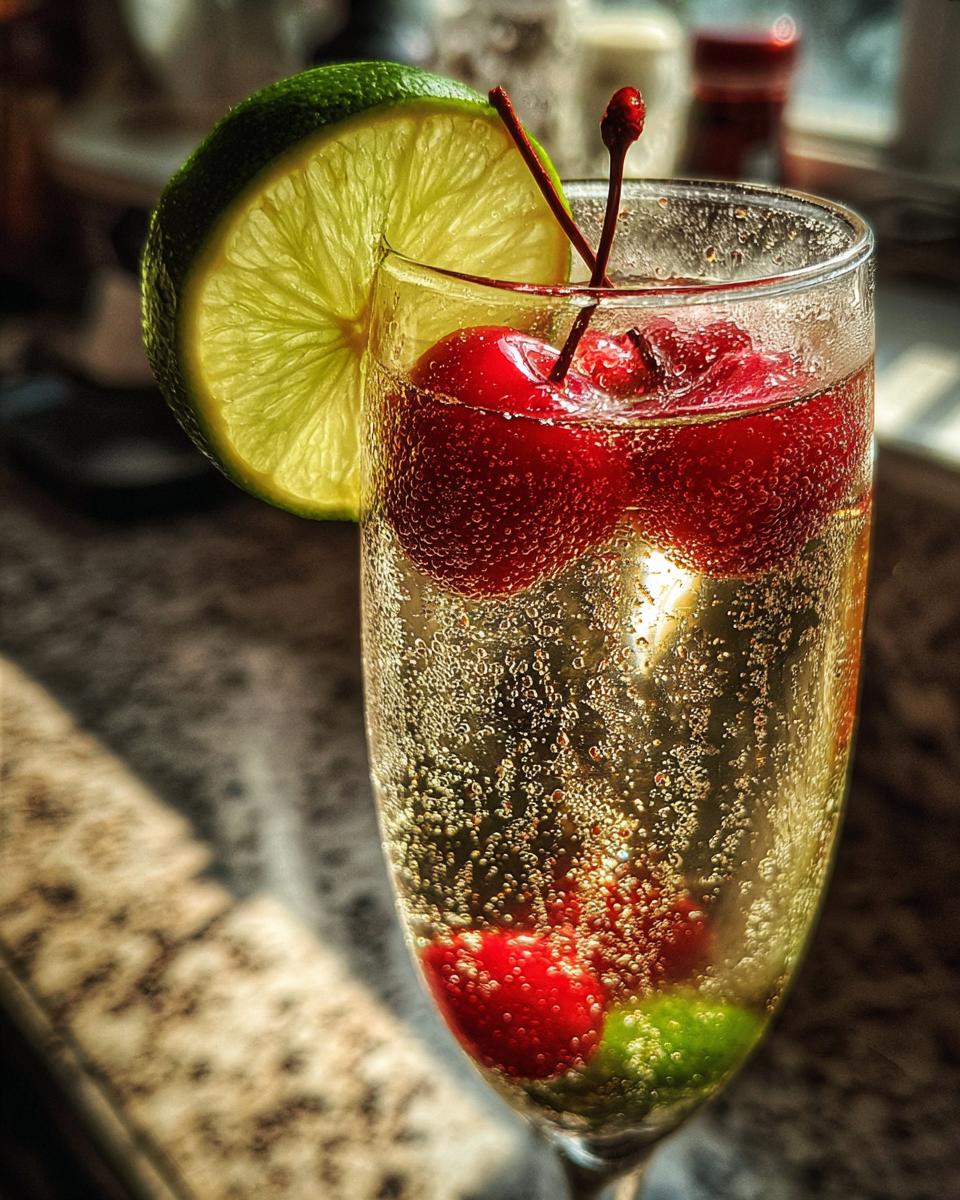 New Year’s Eve Cherry Lime Champagne Cooler - detail 1