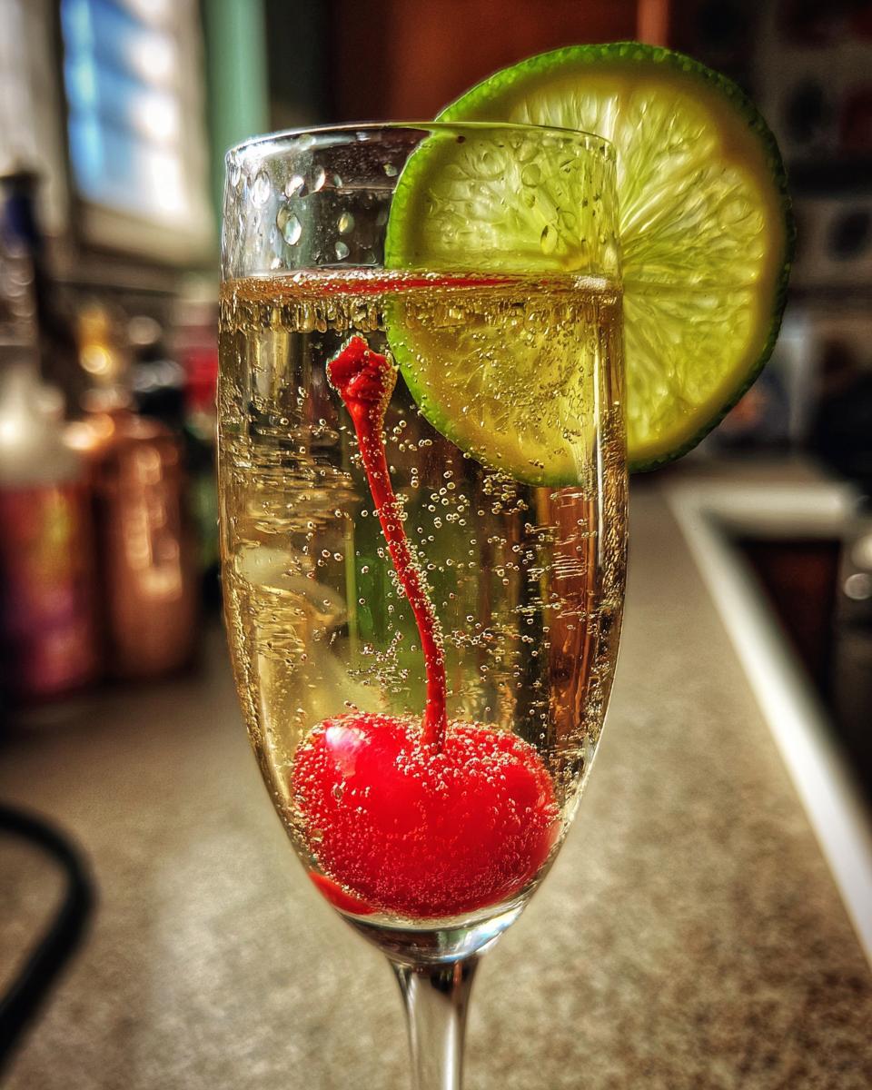 New Year’s Eve Cherry Lime Champagne Cooler - detail 3