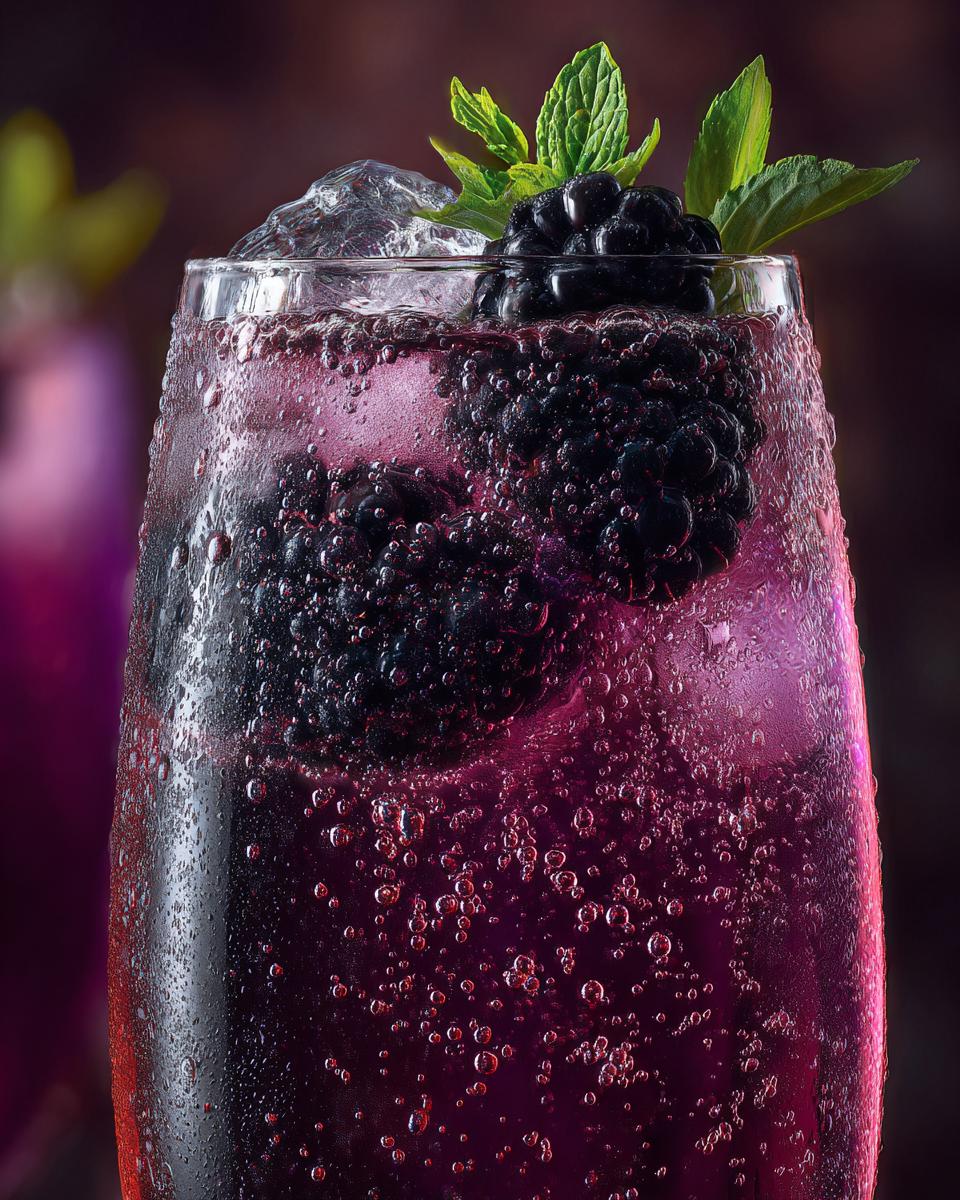New Year’s Eve Chilled Blackberry Honey Spritz - detail 1