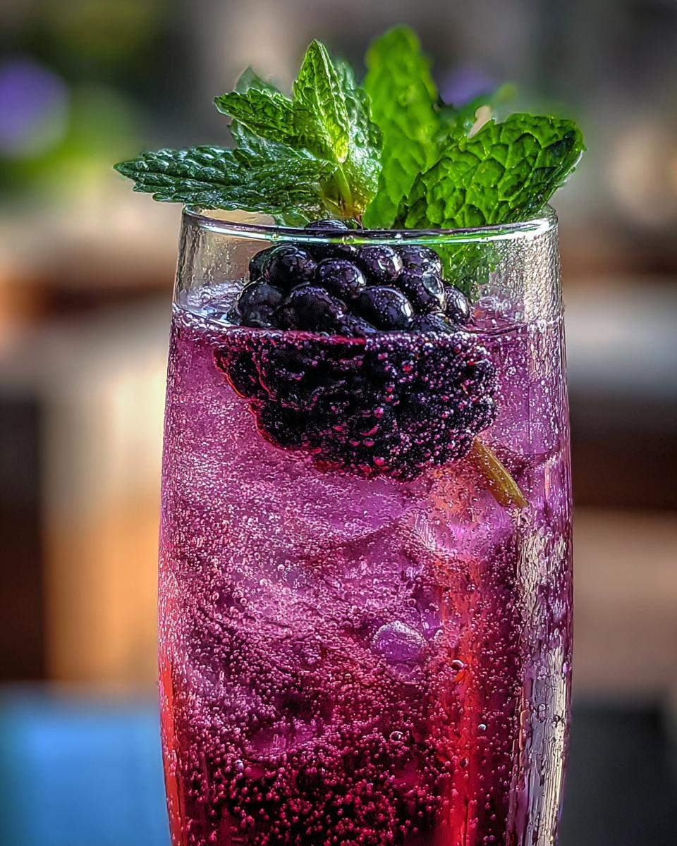 New Year’s Eve Chilled Blackberry Honey Spritz - detail 2
