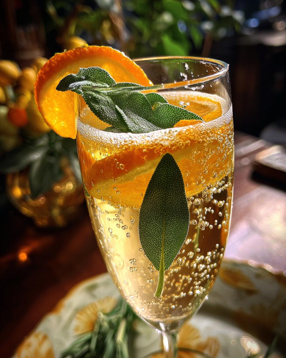 New Year’s Eve Citrus Sage Champagne Punch - detail 3