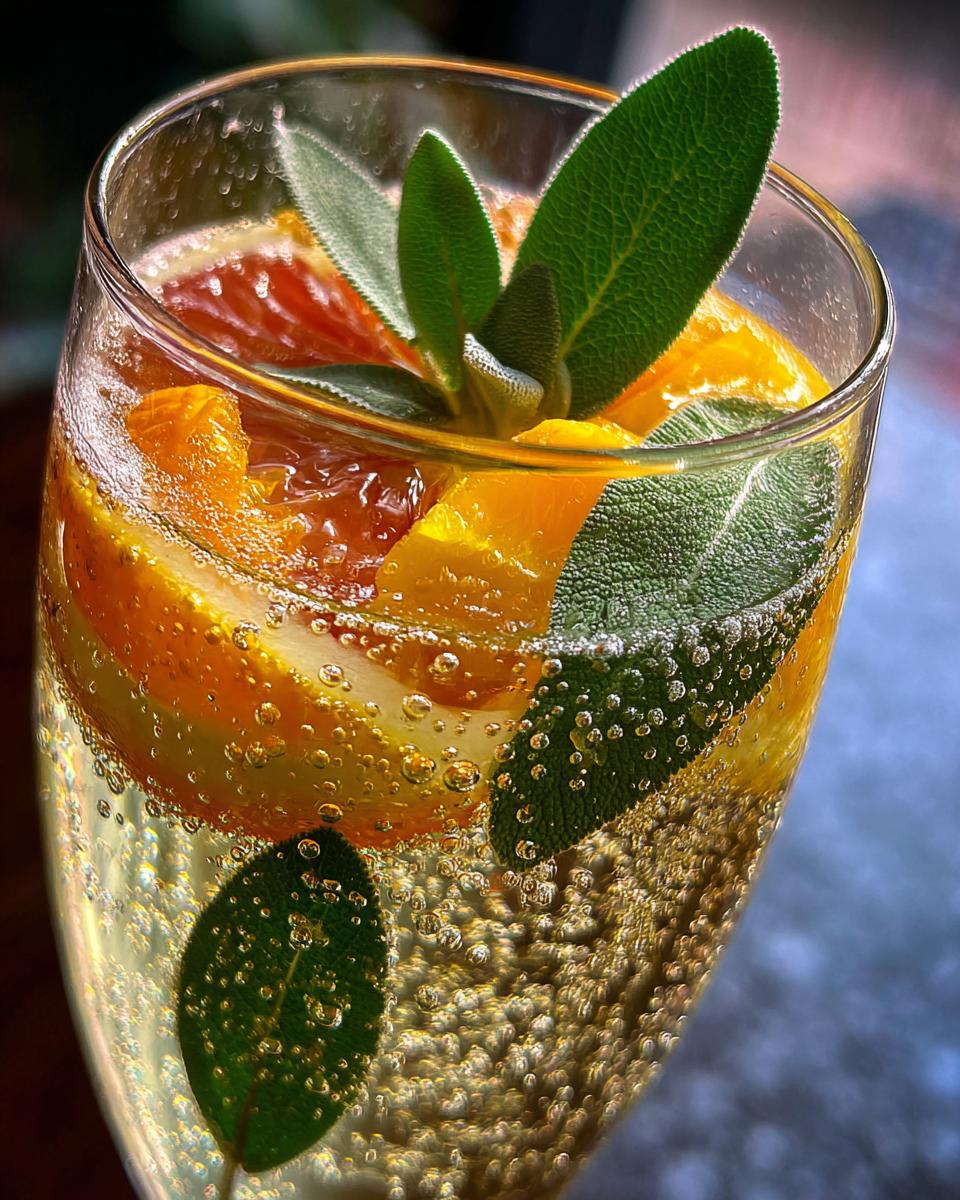 New Year’s Eve Citrus Sage Champagne Punch - detail 4