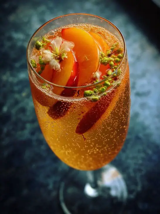 New Year’s Eve Ginger Peach Prosecco