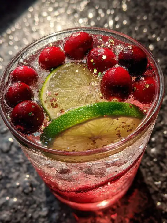 New Year’s Eve Glittery Lemonade Punch (Mocktail)