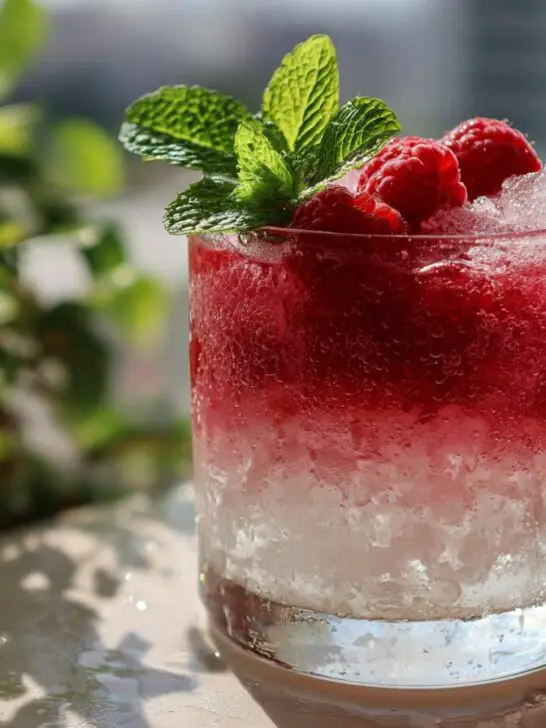 New Year’s Eve Icy Coconut Raspberry Cooler