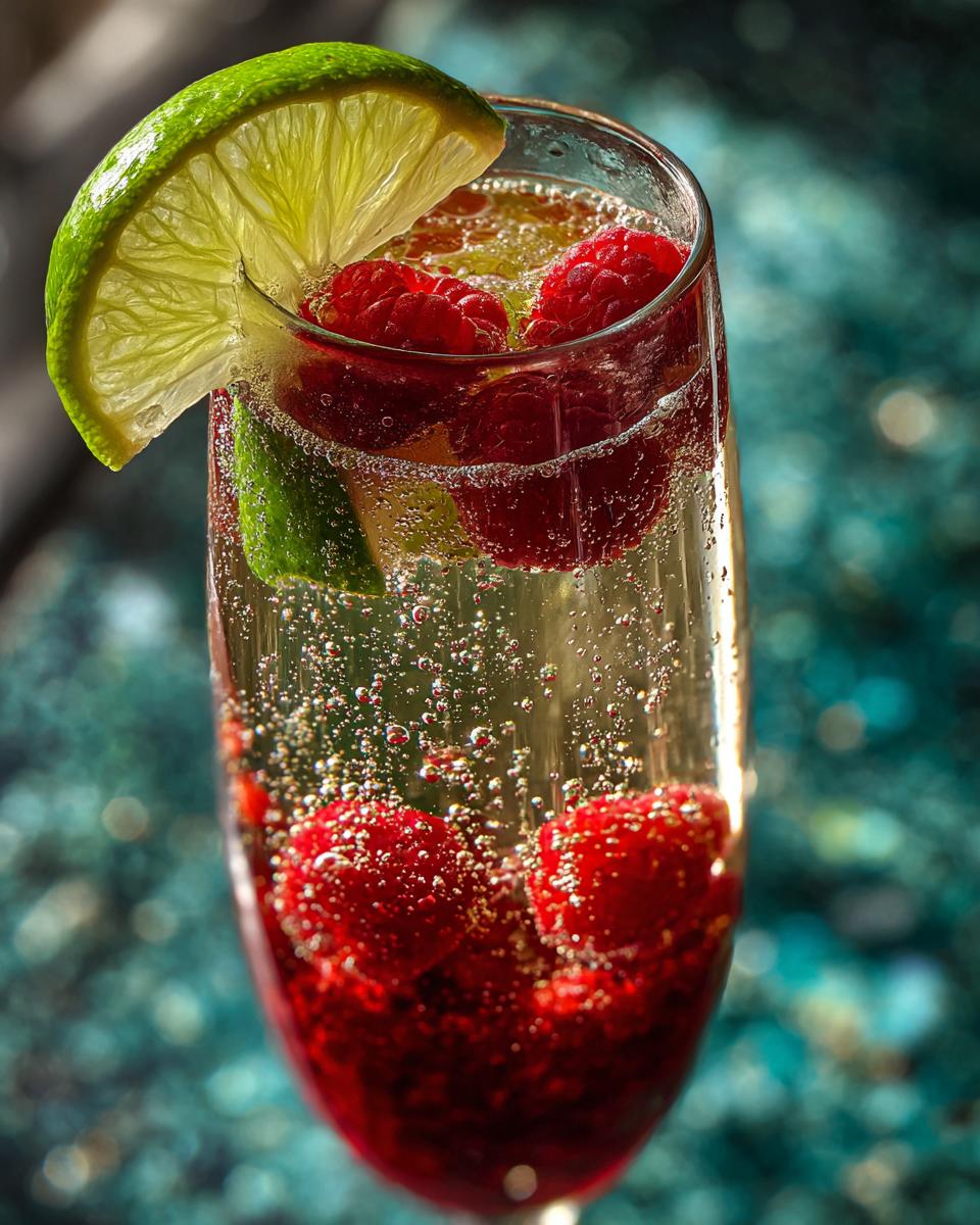 New Year’s Eve Lime Raspberry Bellini - detail 1
