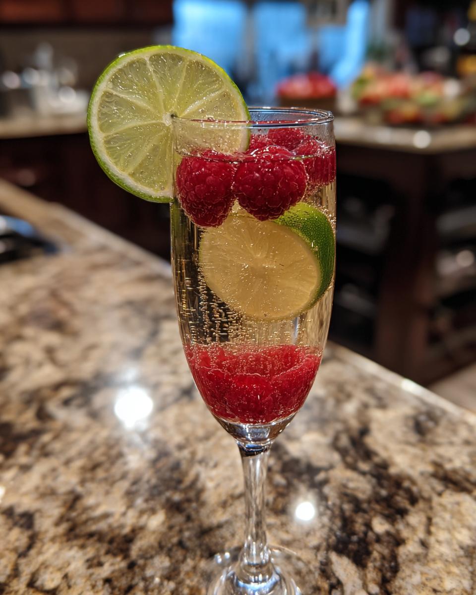 New Year’s Eve Lime Raspberry Bellini - detail 2