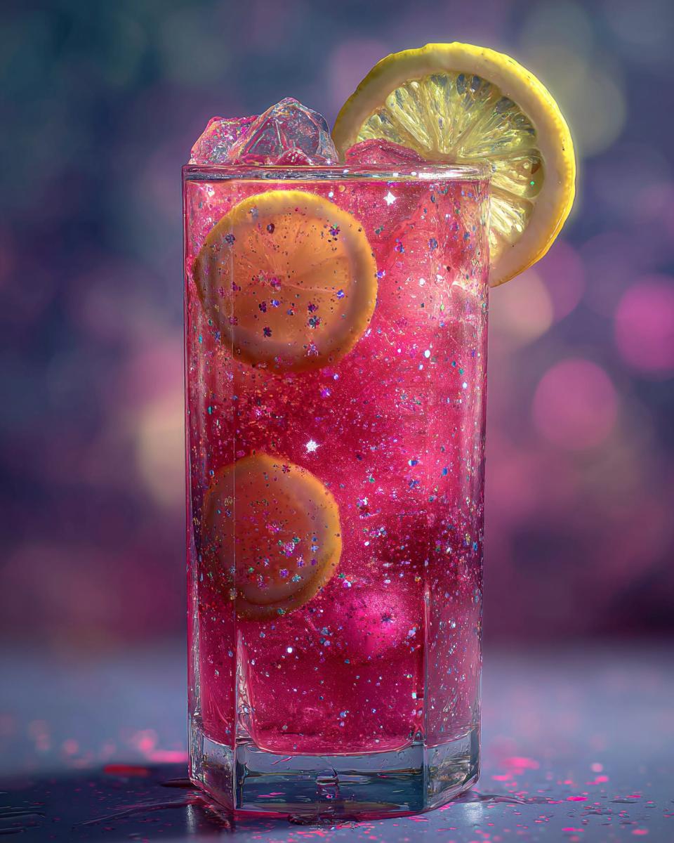New Year’s Eve Pink Lemonade Glitter Mocktail - detail 3
