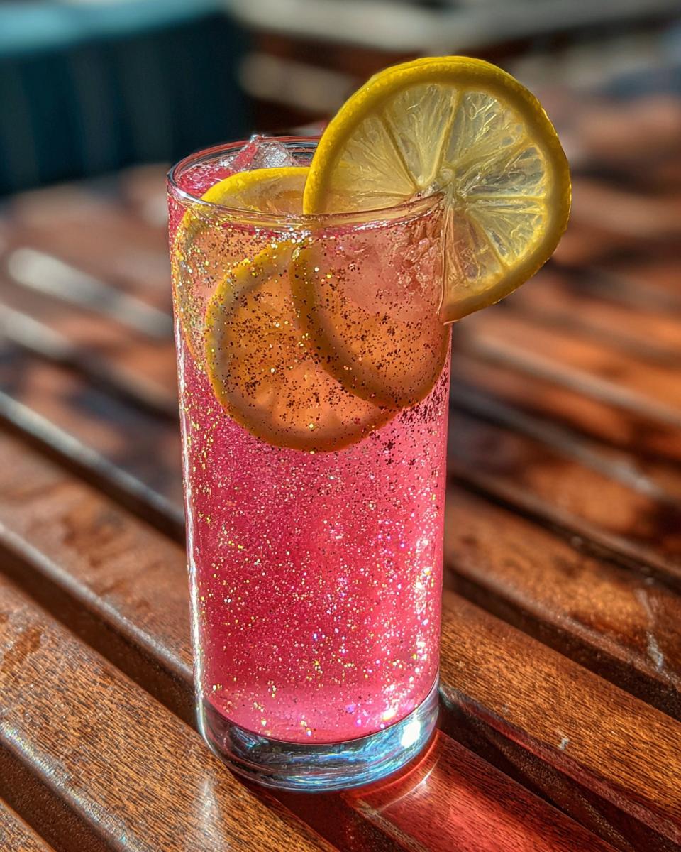 New Year’s Eve Pink Lemonade Glitter Mocktail - detail 2