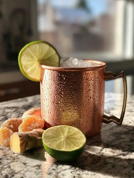 New Year’s Eve Spicy Ginger Champagne Mule