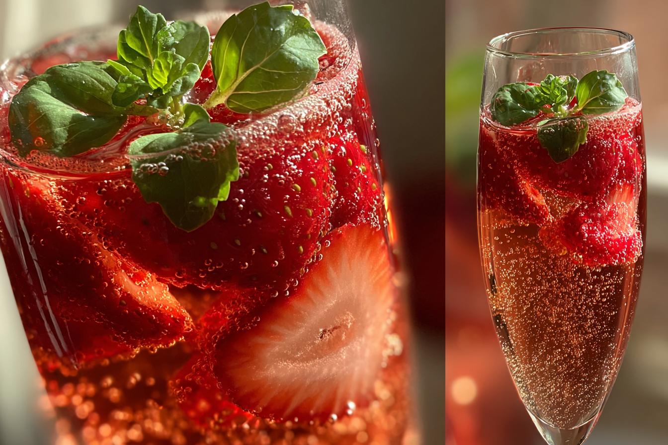 New Year’s Eve Strawberry Basil Bubbly - detail 1