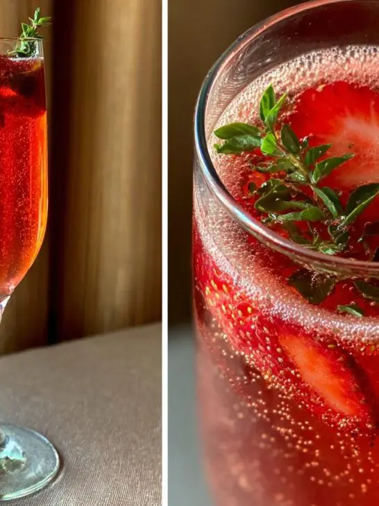 New Year’s Eve Strawberry Basil Bubbly