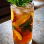 Summer Party Ginger Peach Iced Tea (Mocktail)