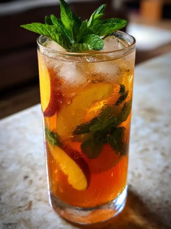 Summer Party Ginger Peach Iced Tea (Mocktail)