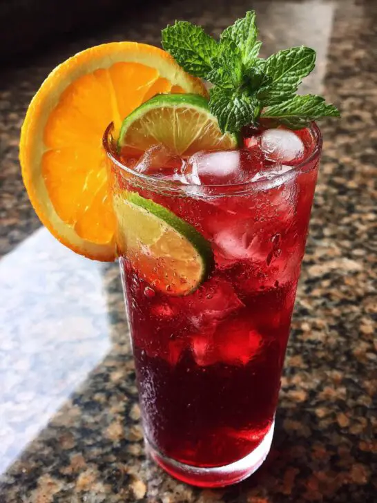 Summer Party Iced Hibiscus Punch (Mocktail)