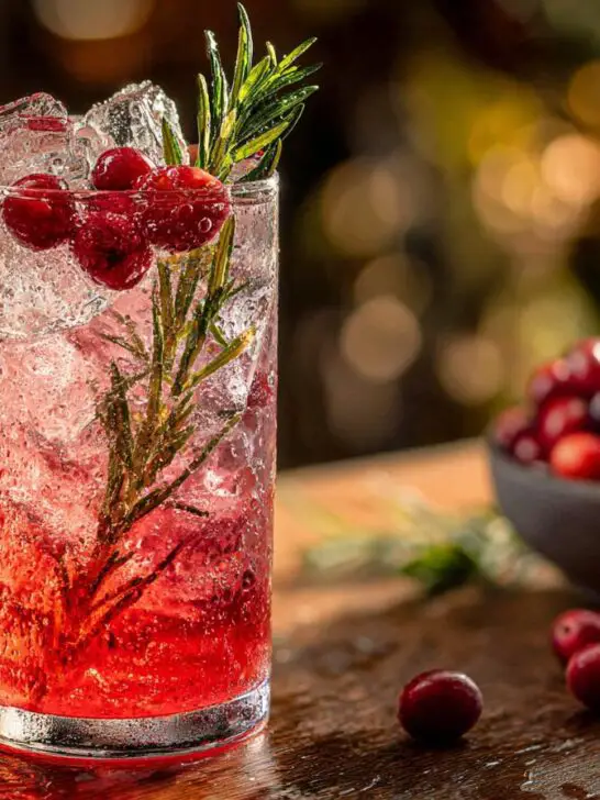 Thanksgiving Cranberry Rosemary Cooler