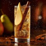 Thanksgiving Spiced Pear & Bourbon Fizz
