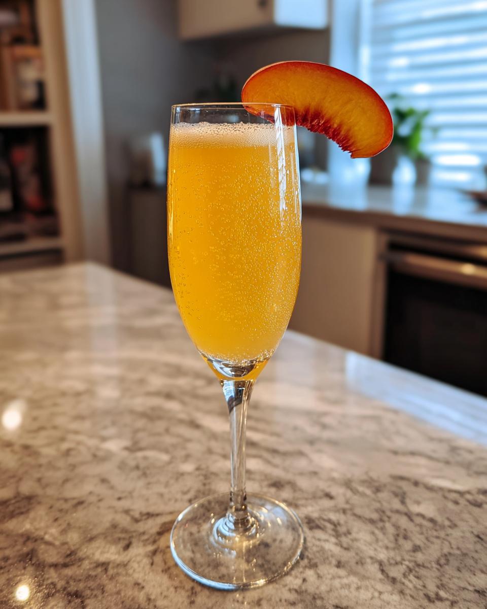 Golden Peach Bellini Cocktail - detail 3