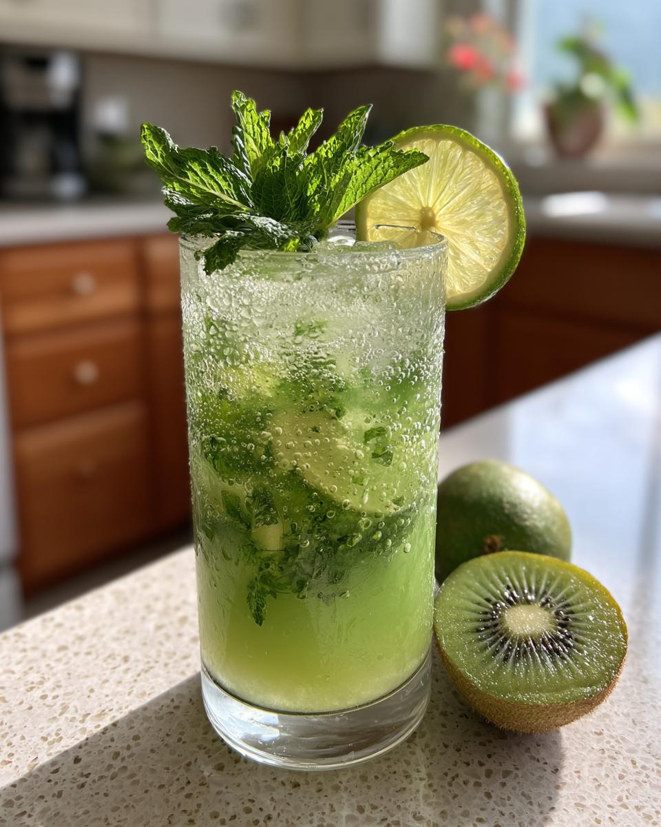 Kiwi Lime Refresher Mocktail - detail 1