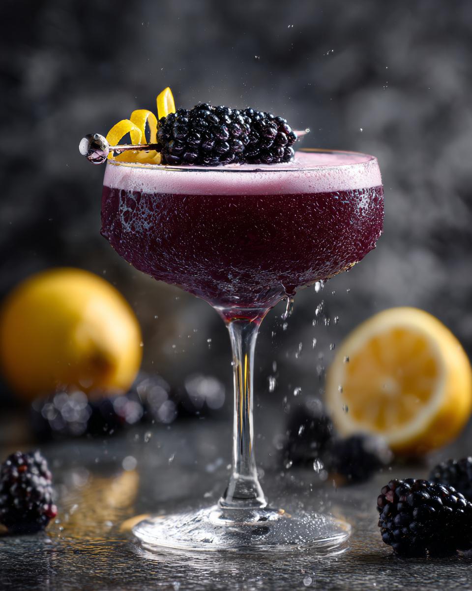 Midnight Blackberry Royale Cocktail - detail 2