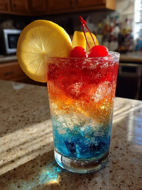 Rainbow Layered Lemonade Mocktail