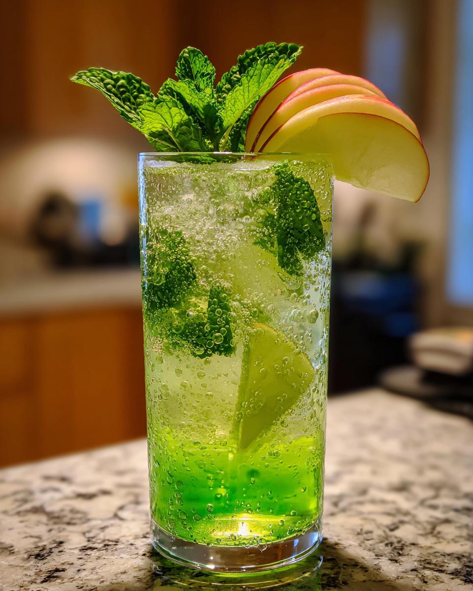 St. Patrick’s Green Apple Fizz Mocktail - detail 2