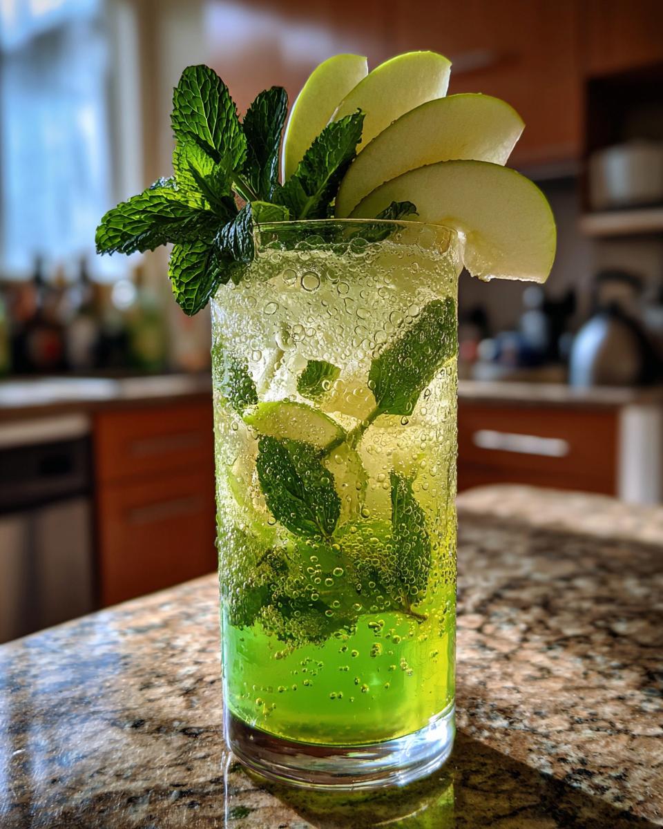 St. Patrick’s Green Apple Fizz Mocktail - detail 3