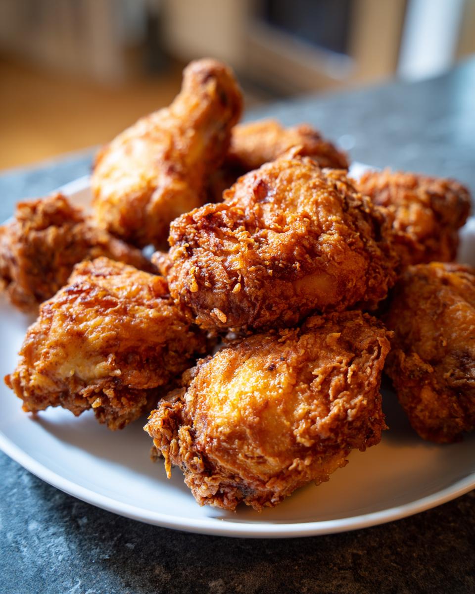 A pile of golden-brown, crispy fried chicken pieces, a signature dish from Toni Tipton Martin.