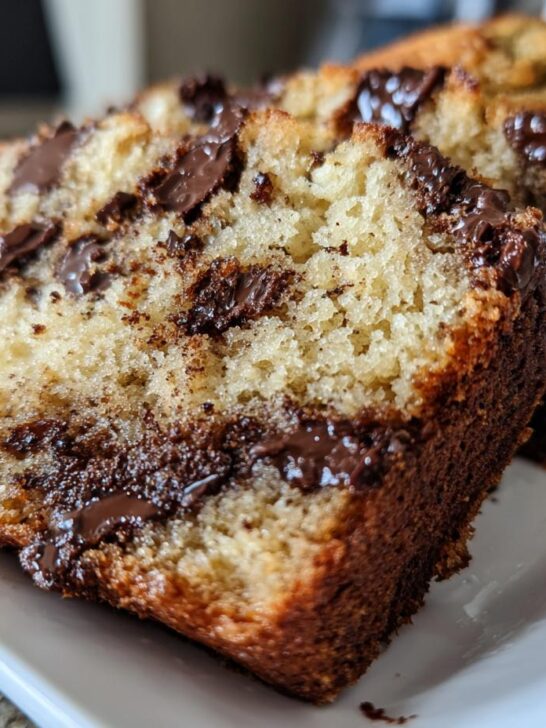 Banana Bread With Chocolate Chips Recipe - Featured