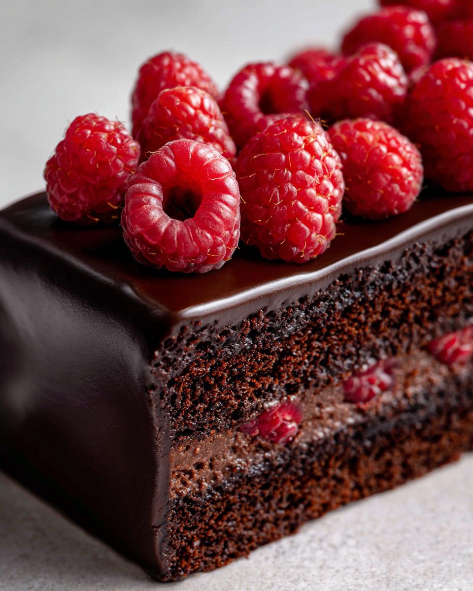 Chocolate Cake With Chocolate Ganache And Raspberries Recipe - Other 3