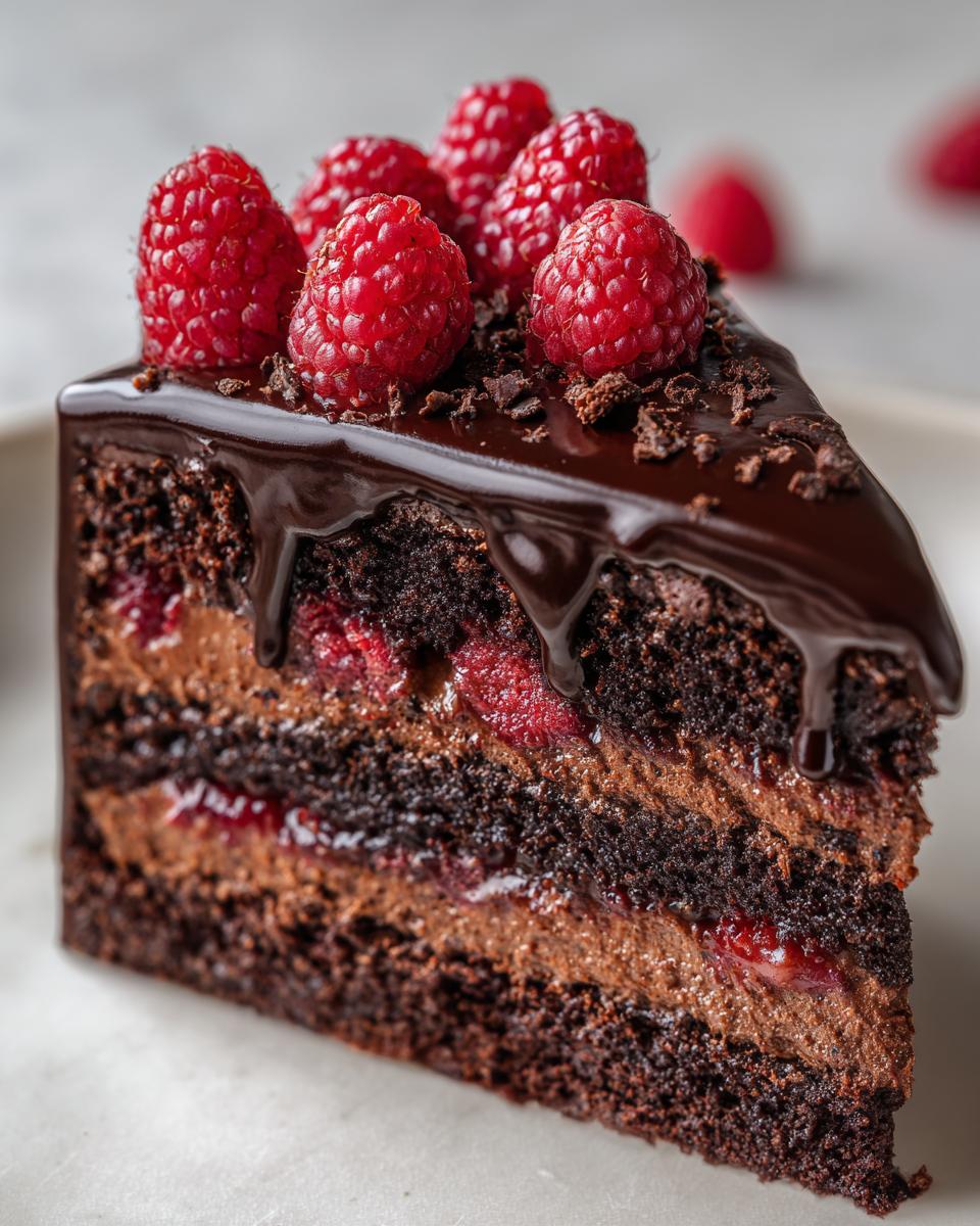 Chocolate Cake With Chocolate Ganache And Raspberries Recipe - Other 4