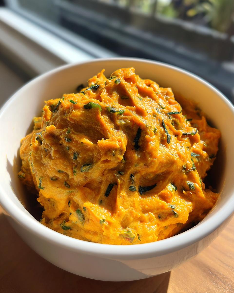 A close-up of thick, vibrant orange Vegan Jalapeno Queso Dip speckled with green herbs in a white bowl.